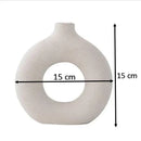 Vaso Nórdico Circular de Cerâmica Decorativo