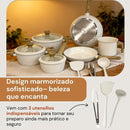 NOVEVE Jogo da Panelas Antiaderente 14 peças de Luxuosa Com Acessórios