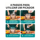 2 Litro Triturador De Alimentos Carne e Legumes Elétrico Multiprocessador 2 Modos Bivolt Inox Fácil De Limpar